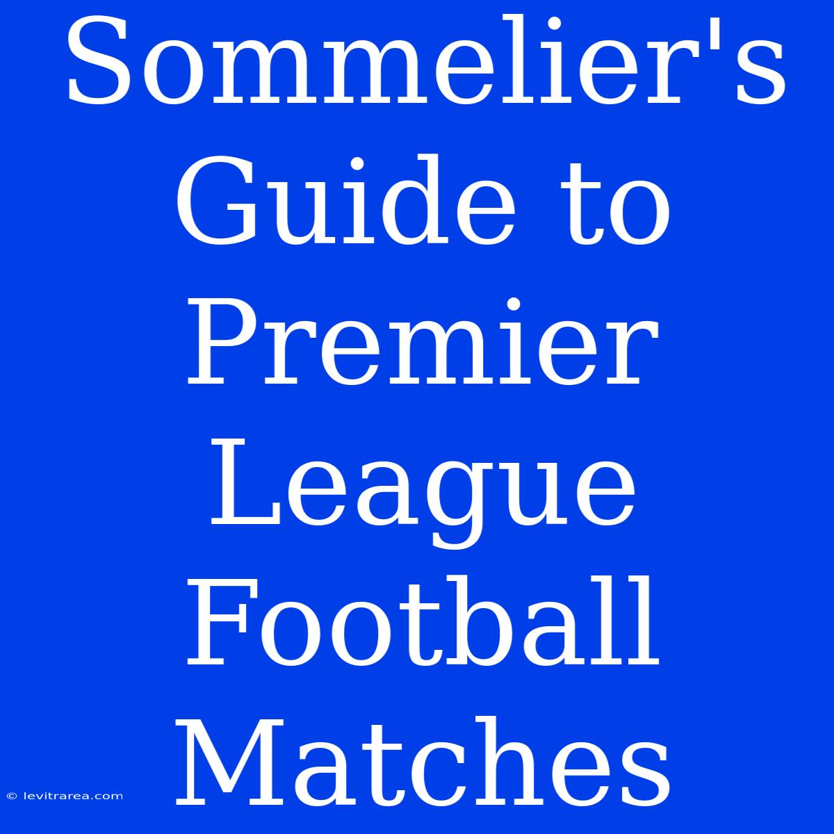 Sommelier's Guide To Premier League Football Matches