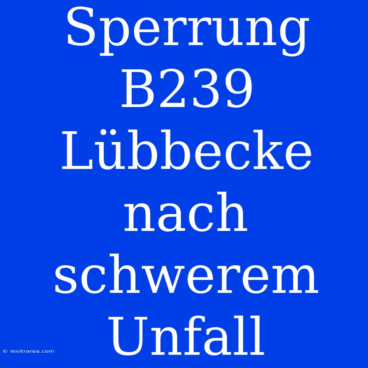 Sperrung B239 Lübbecke Nach Schwerem Unfall