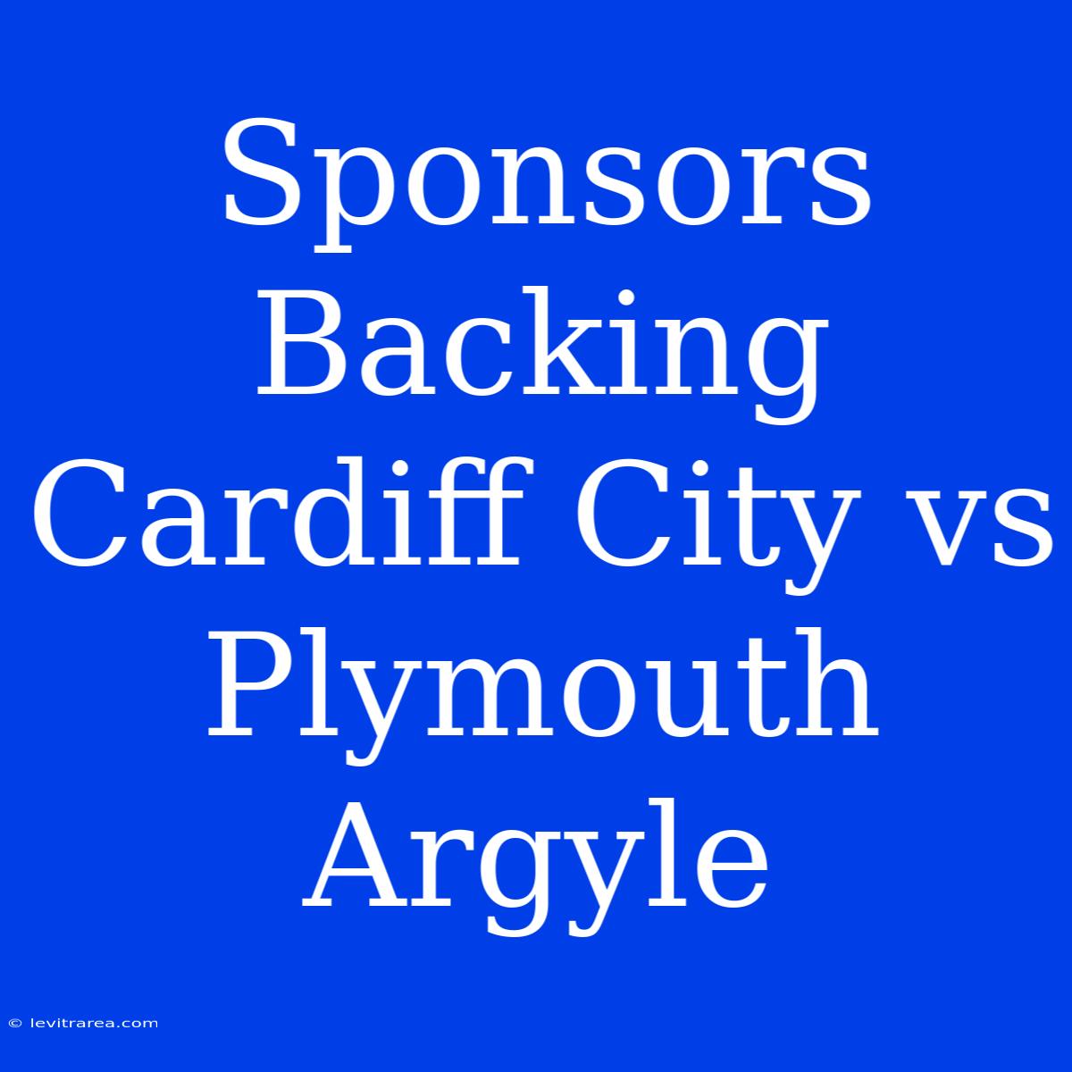 Sponsors Backing Cardiff City Vs Plymouth Argyle