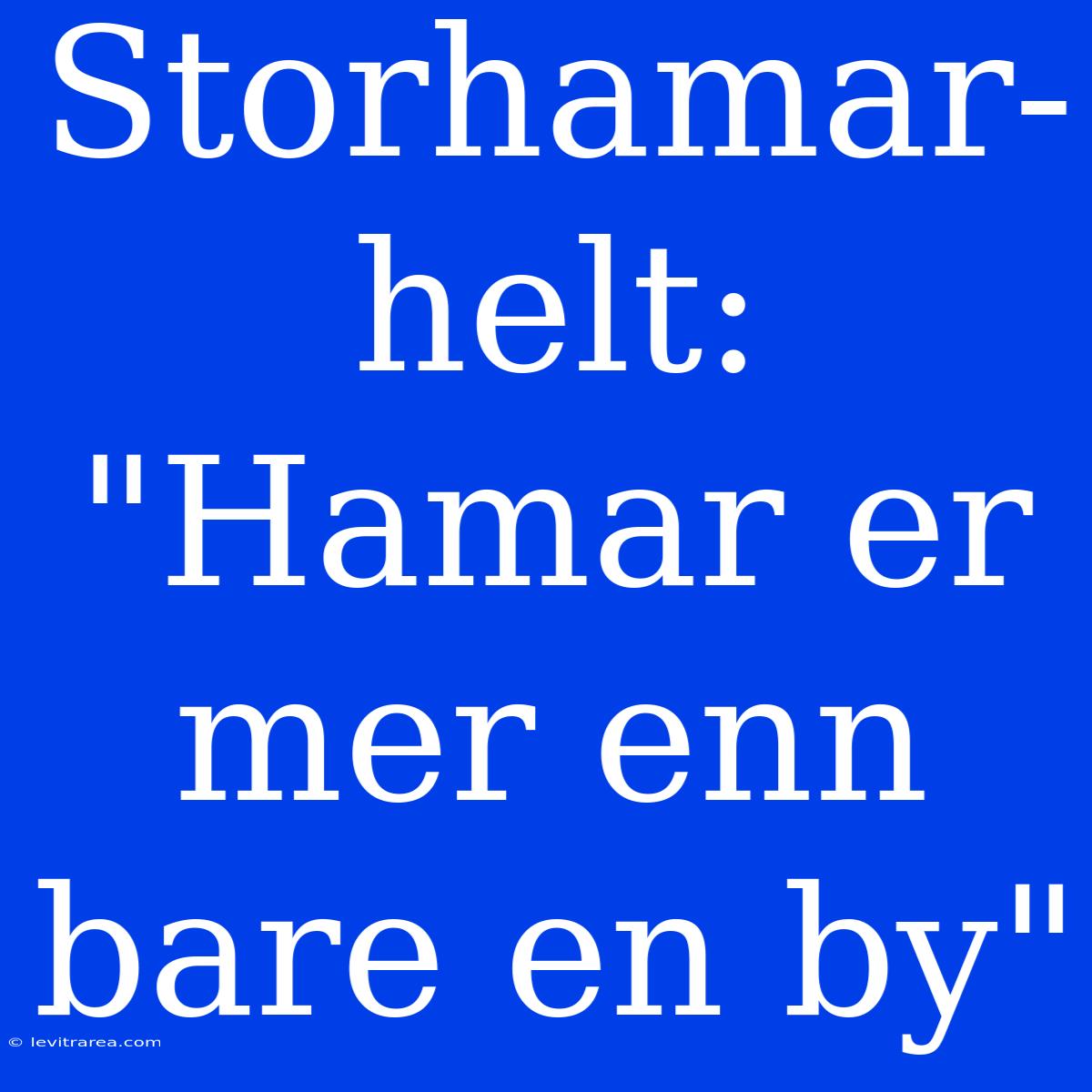 Storhamar-helt: 