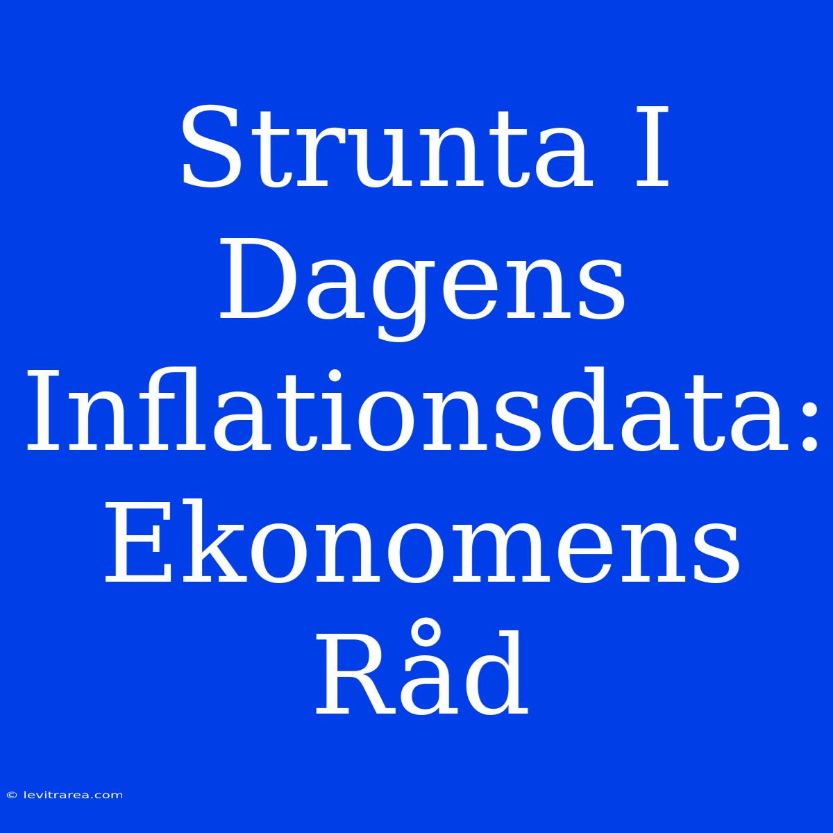 Strunta I Dagens Inflationsdata: Ekonomens Råd