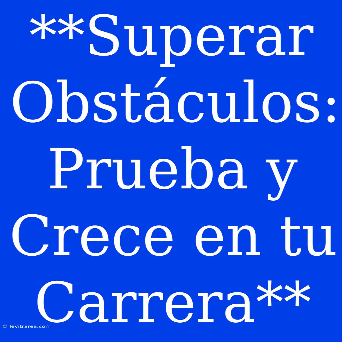 **Superar Obstáculos: Prueba Y Crece En Tu Carrera**