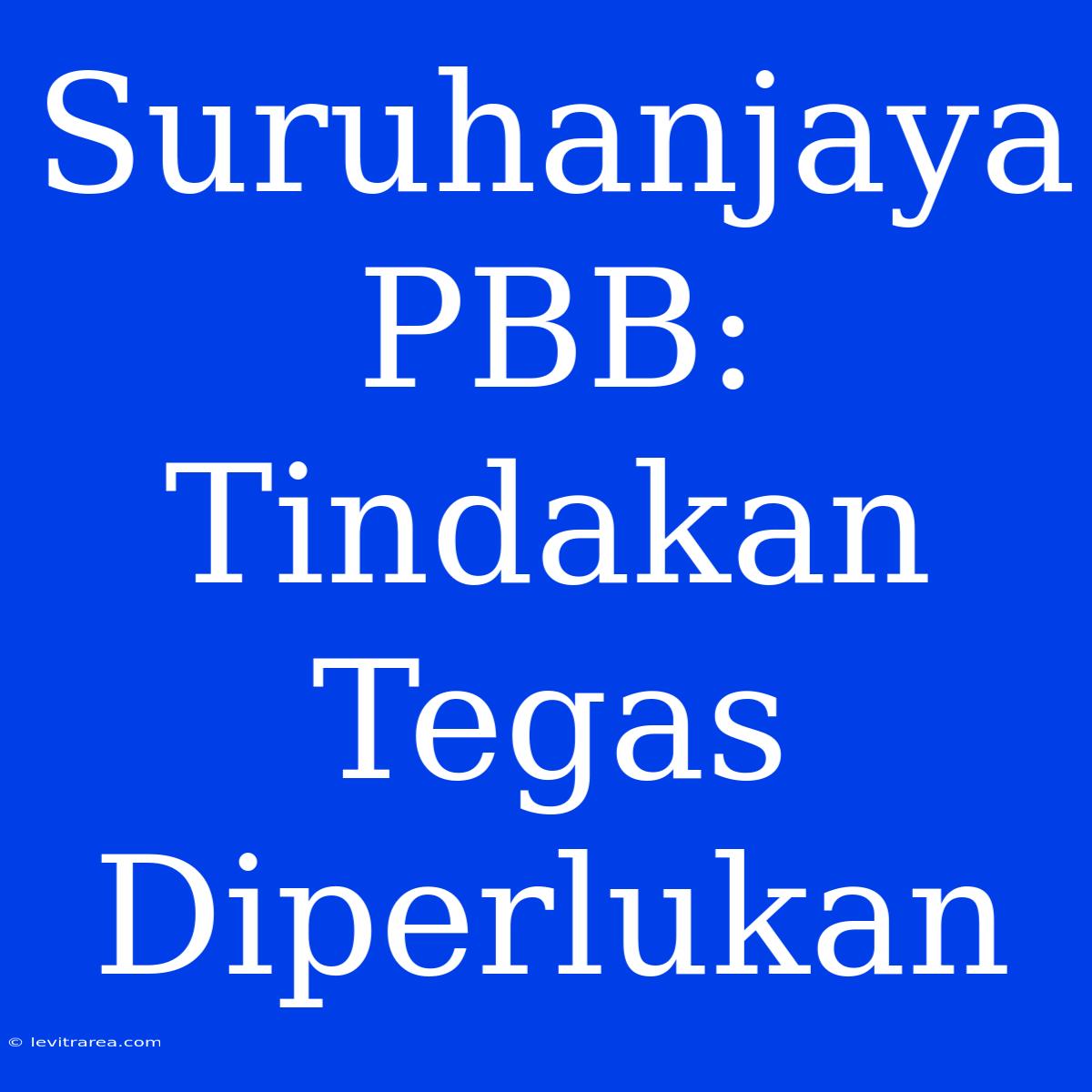 Suruhanjaya PBB: Tindakan Tegas Diperlukan