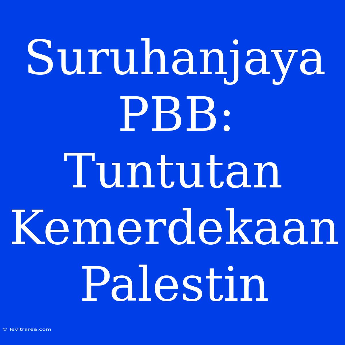 Suruhanjaya PBB: Tuntutan Kemerdekaan Palestin