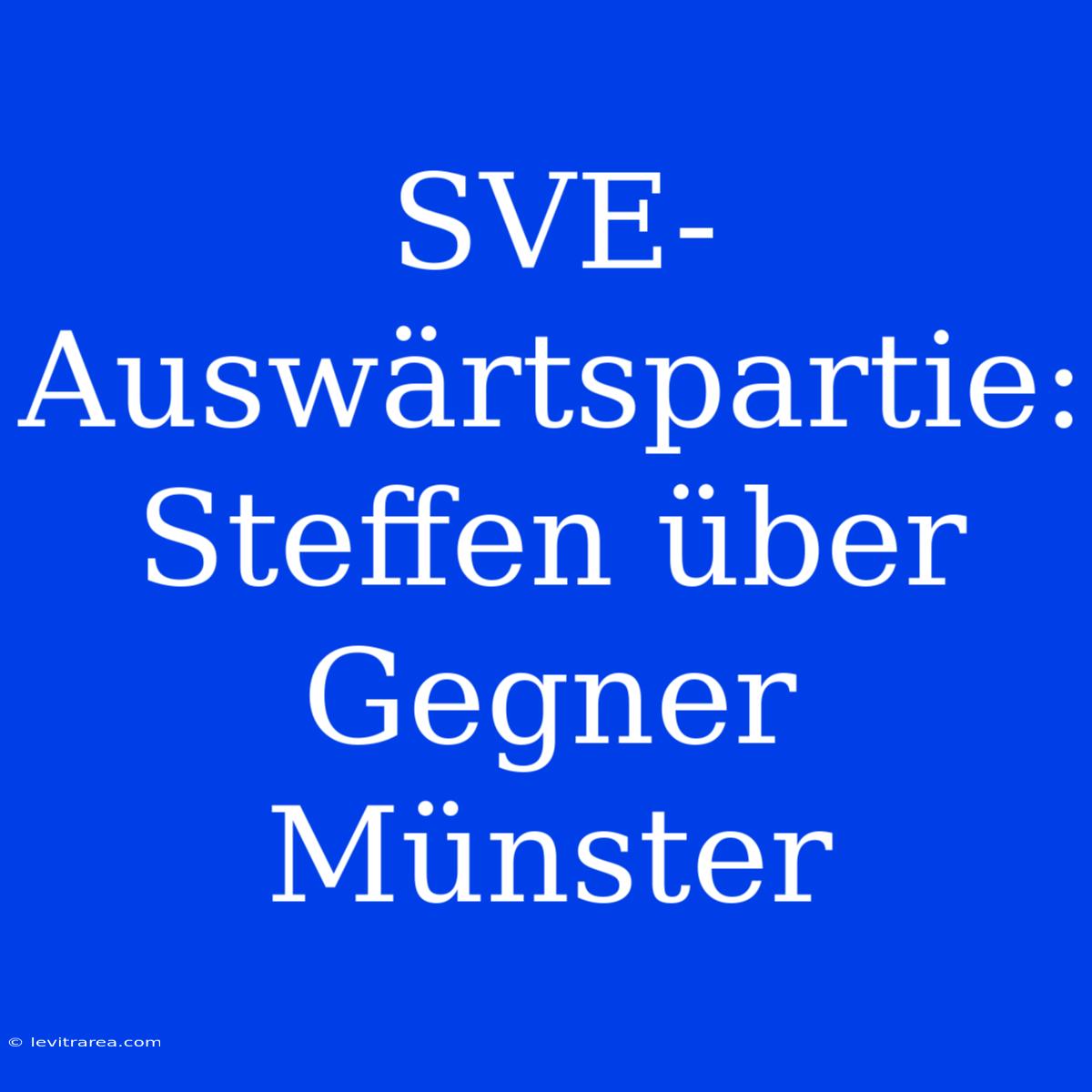 SVE-Auswärtspartie: Steffen Über Gegner Münster