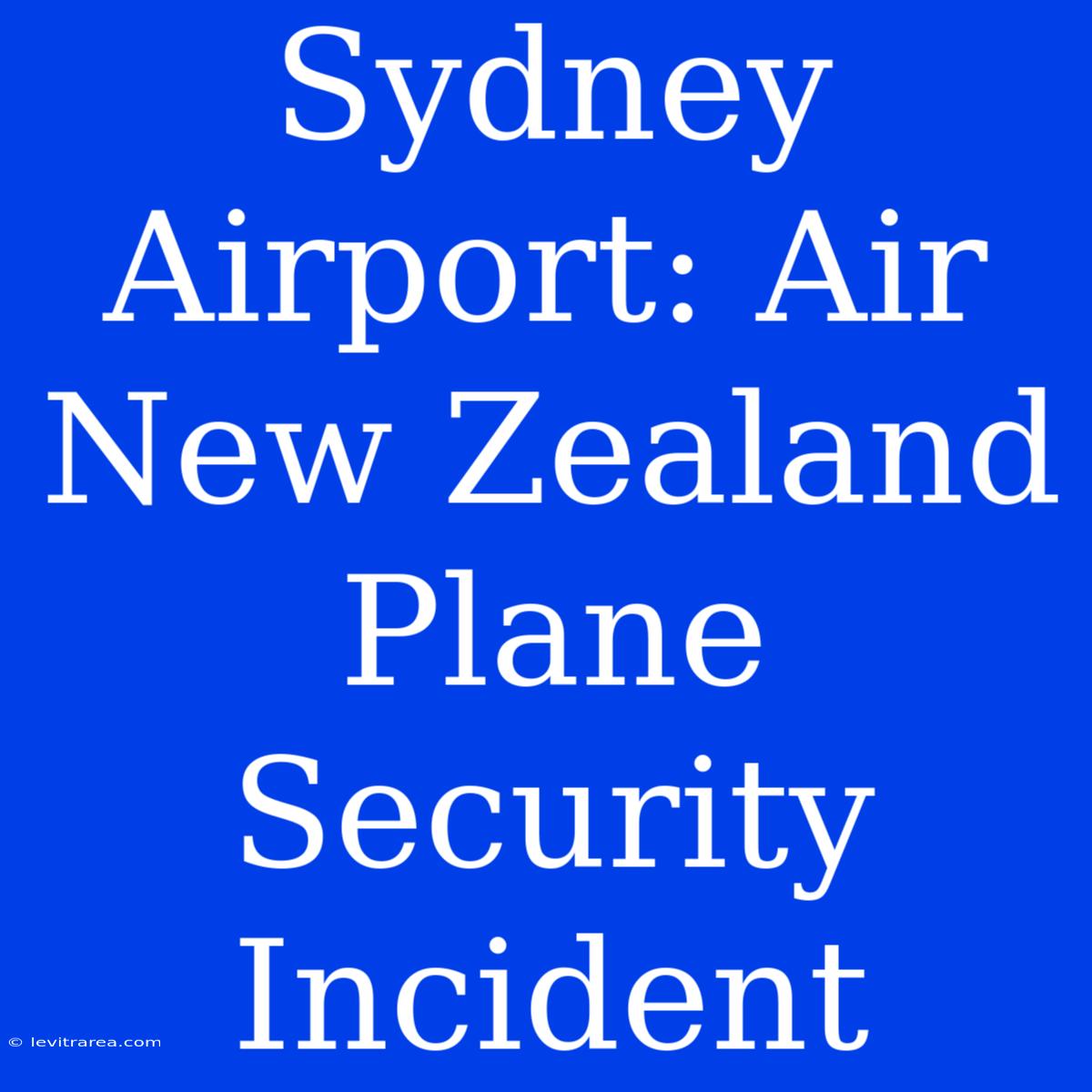 Sydney Airport: Air New Zealand Plane Security Incident