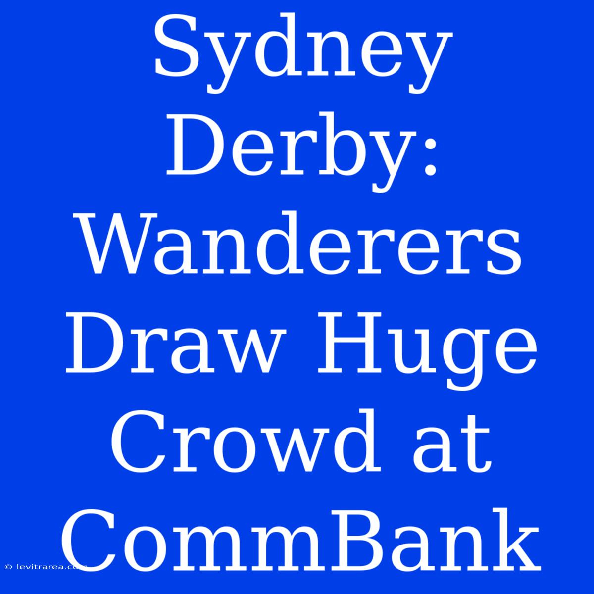 Sydney Derby: Wanderers Draw Huge Crowd At CommBank