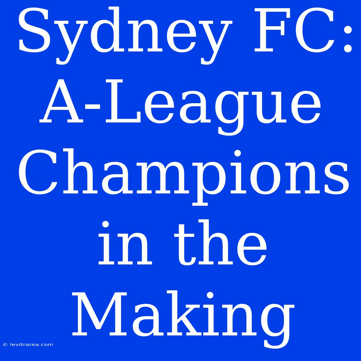 Sydney FC: A-League Champions In The Making 