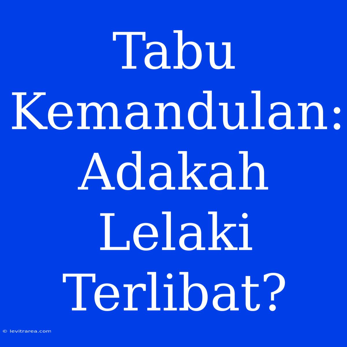 Tabu Kemandulan: Adakah Lelaki Terlibat?