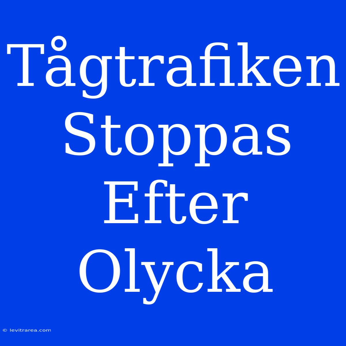 Tågtrafiken Stoppas Efter Olycka