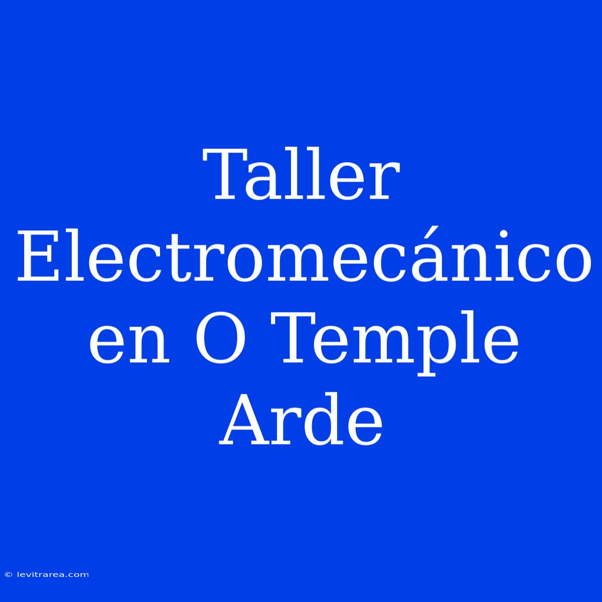 Taller Electromecánico En O Temple Arde