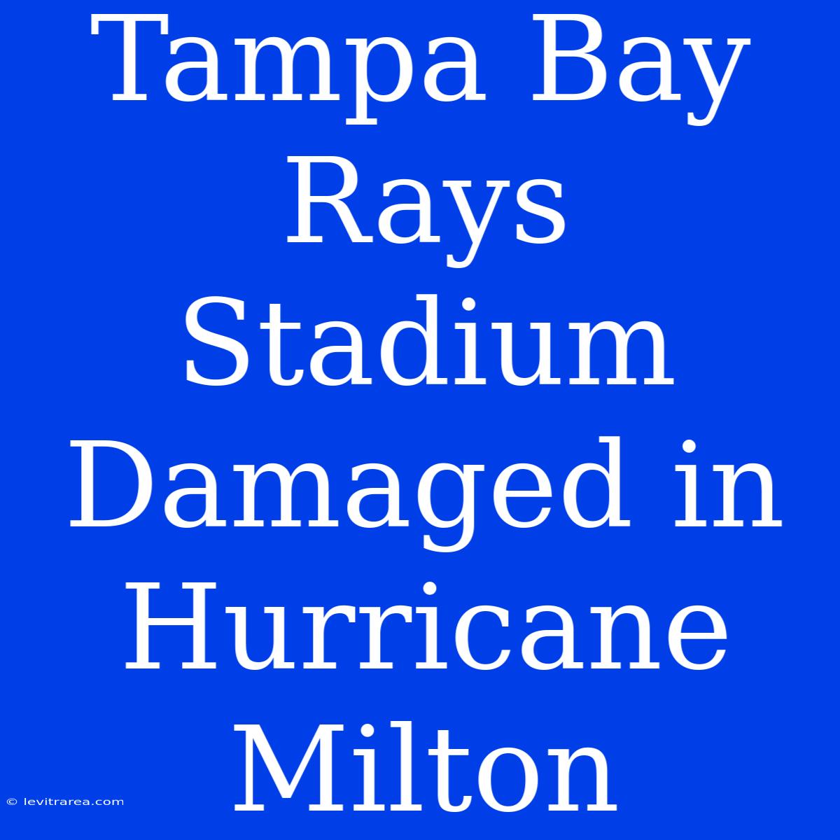 Tampa Bay Rays Stadium Damaged In Hurricane Milton