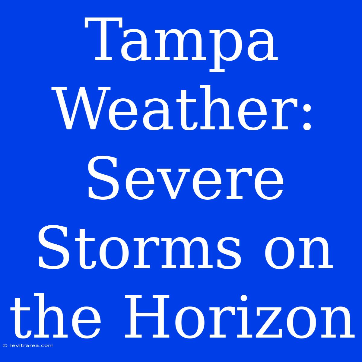 Tampa Weather: Severe Storms On The Horizon