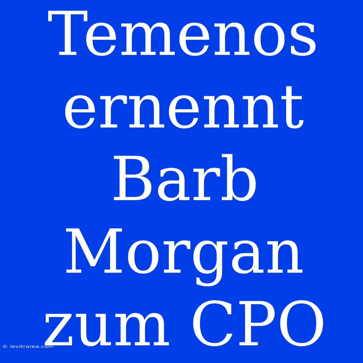 Temenos Ernennt Barb Morgan Zum CPO