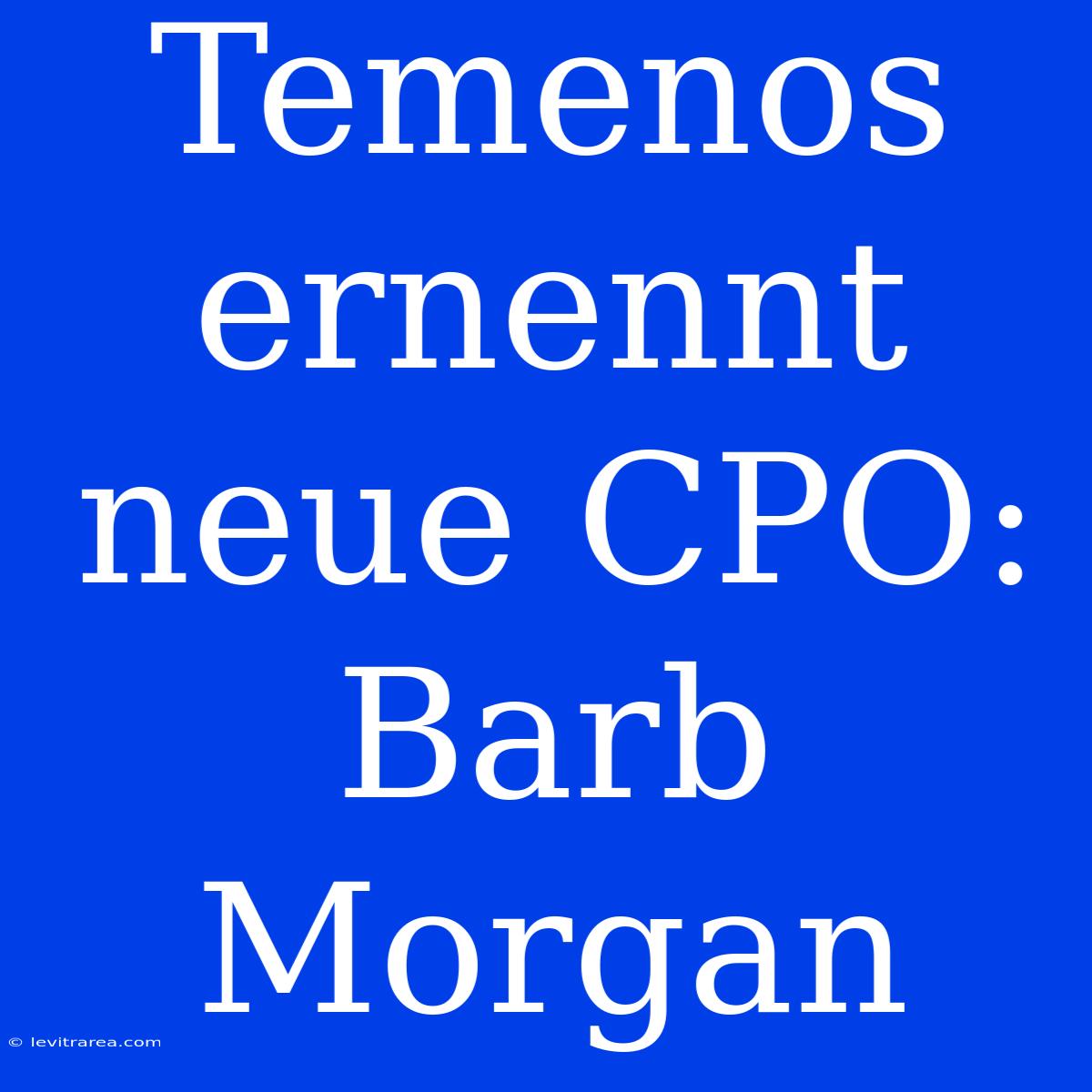 Temenos Ernennt Neue CPO: Barb Morgan