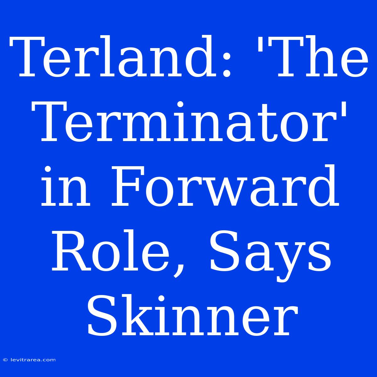 Terland: 'The Terminator' In Forward Role, Says Skinner