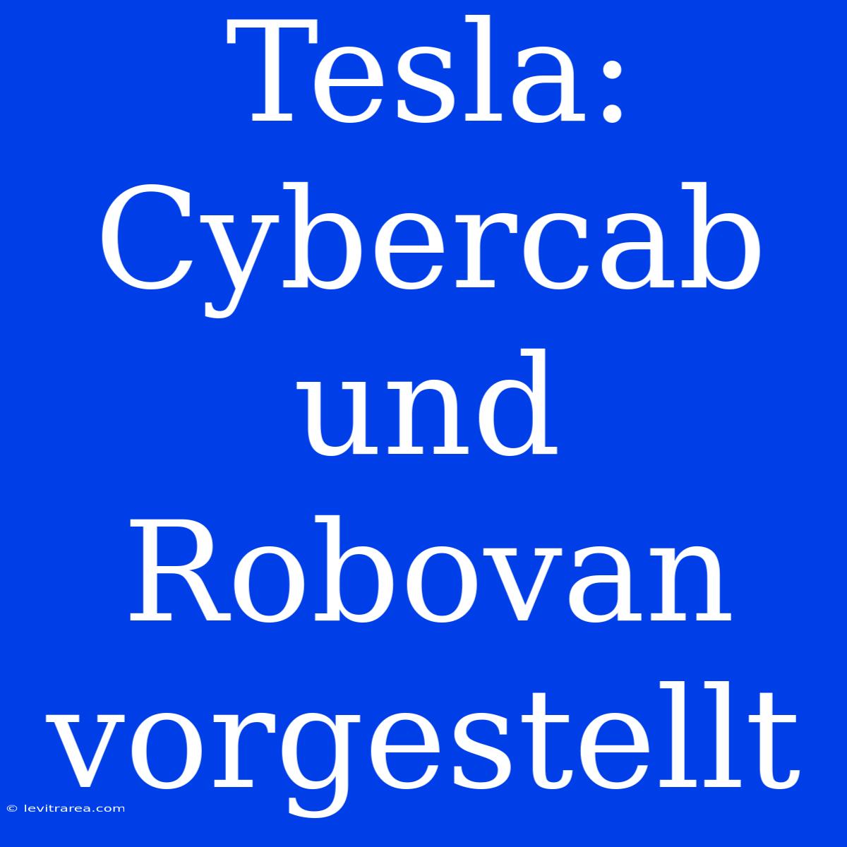 Tesla: Cybercab Und Robovan Vorgestellt