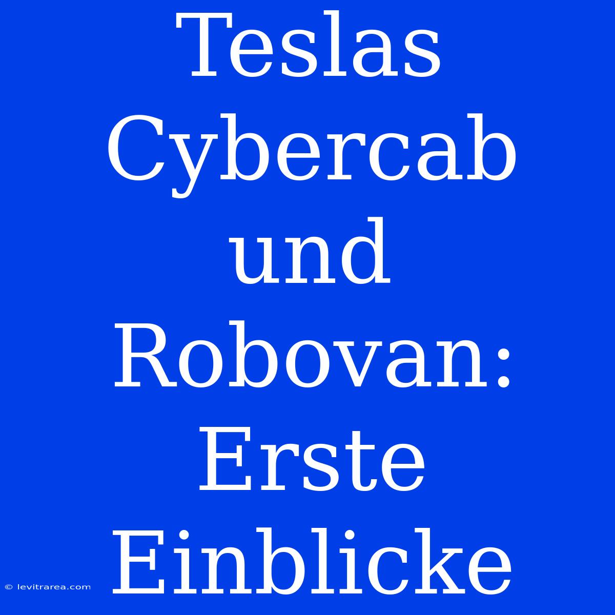 Teslas Cybercab Und Robovan: Erste Einblicke