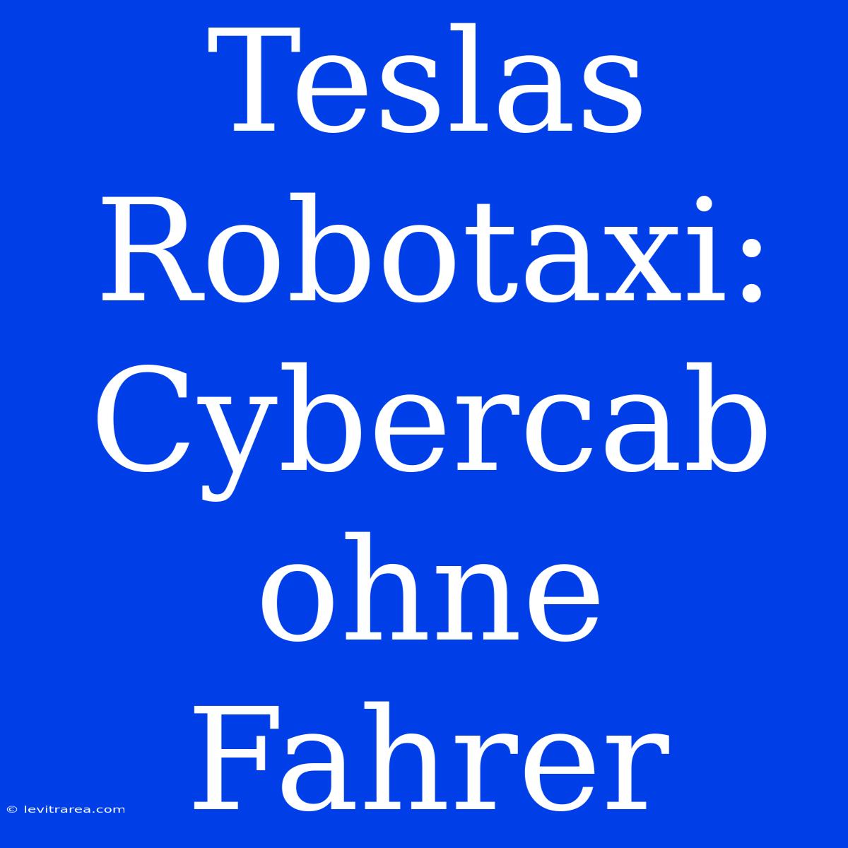 Teslas Robotaxi: Cybercab Ohne Fahrer