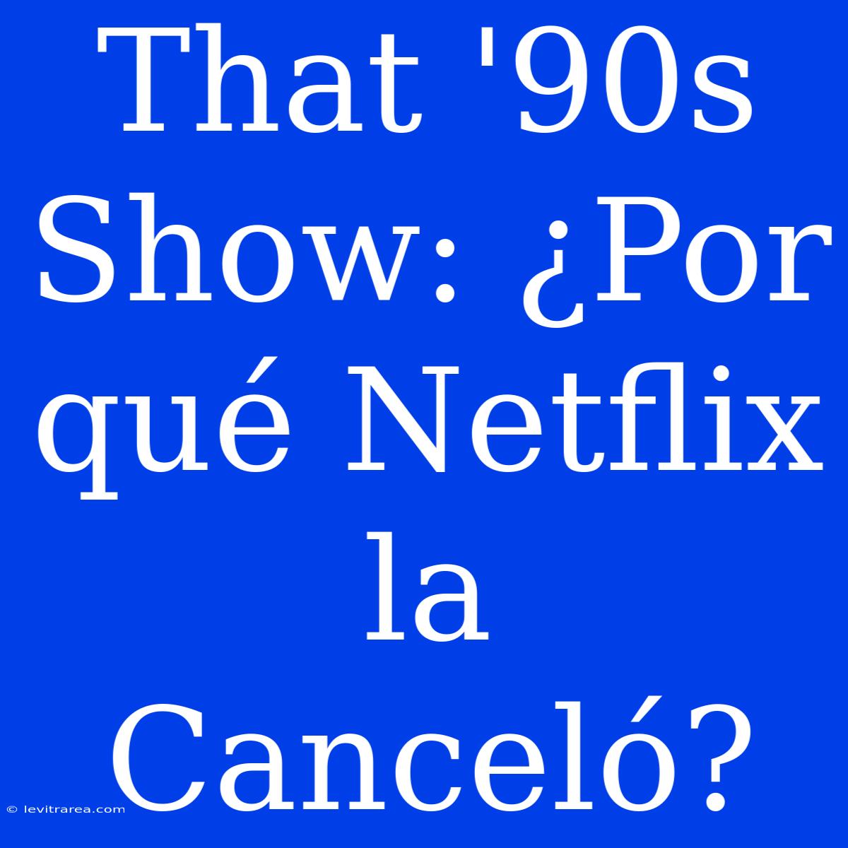 That '90s Show: ¿Por Qué Netflix La Canceló?