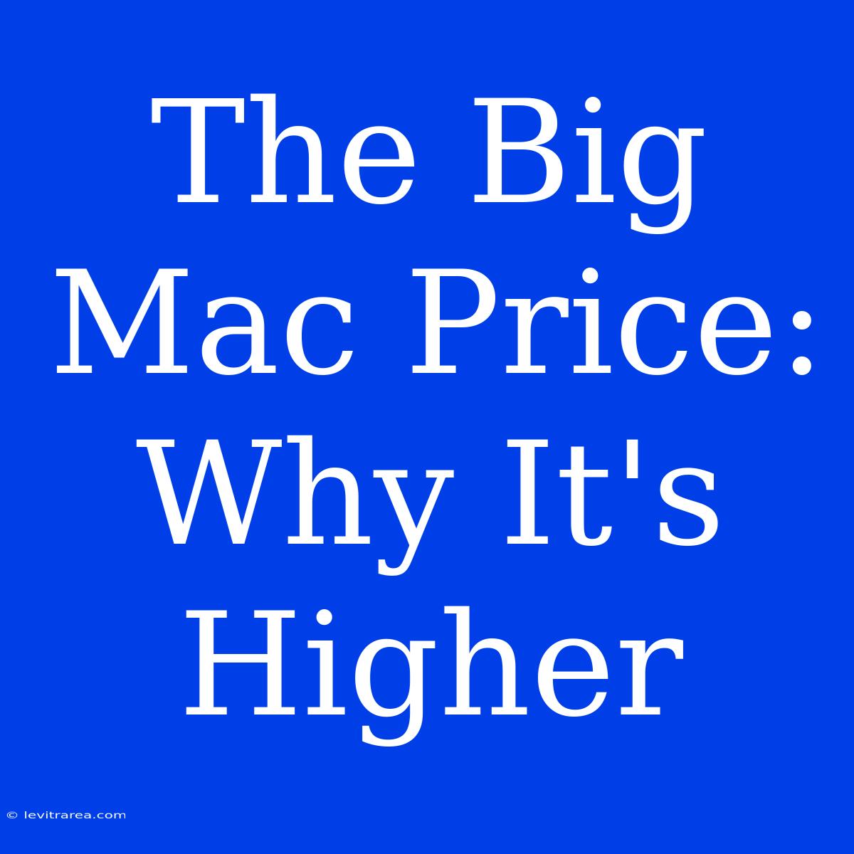 The Big Mac Price: Why It's Higher