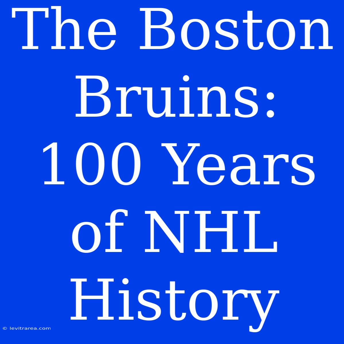 The Boston Bruins: 100 Years Of NHL History