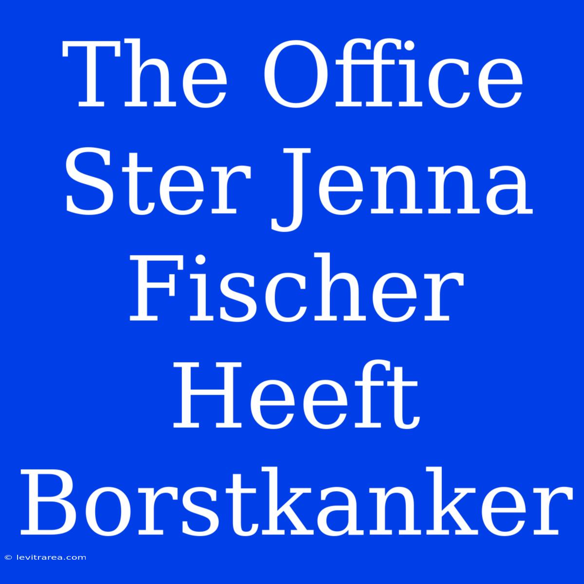 The Office Ster Jenna Fischer Heeft Borstkanker