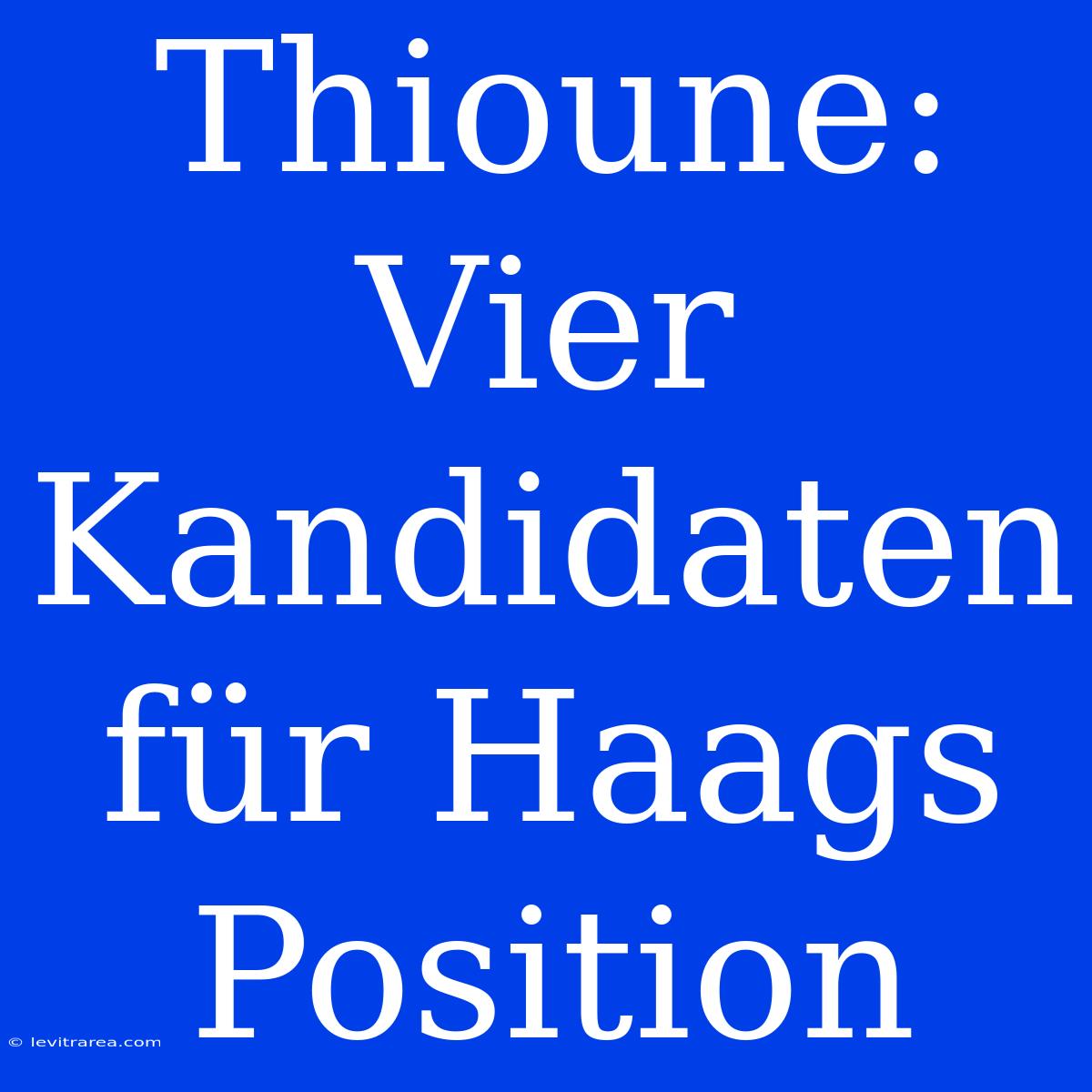 Thioune: Vier Kandidaten Für Haags Position