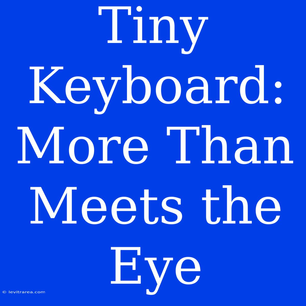 Tiny Keyboard: More Than Meets The Eye