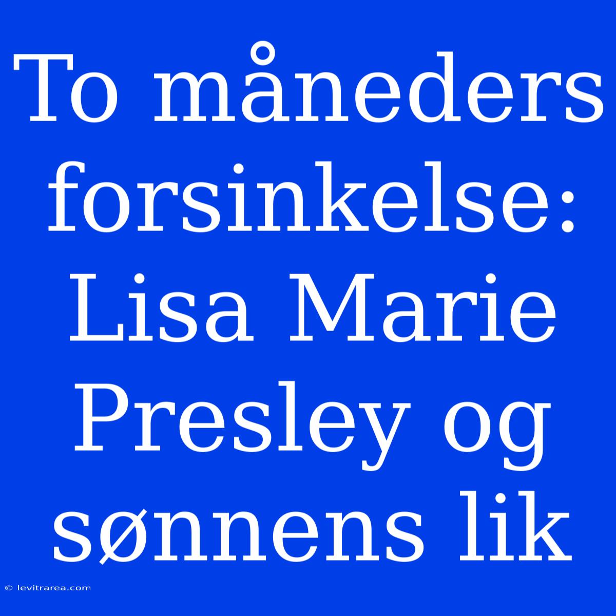 To Måneders Forsinkelse: Lisa Marie Presley Og Sønnens Lik