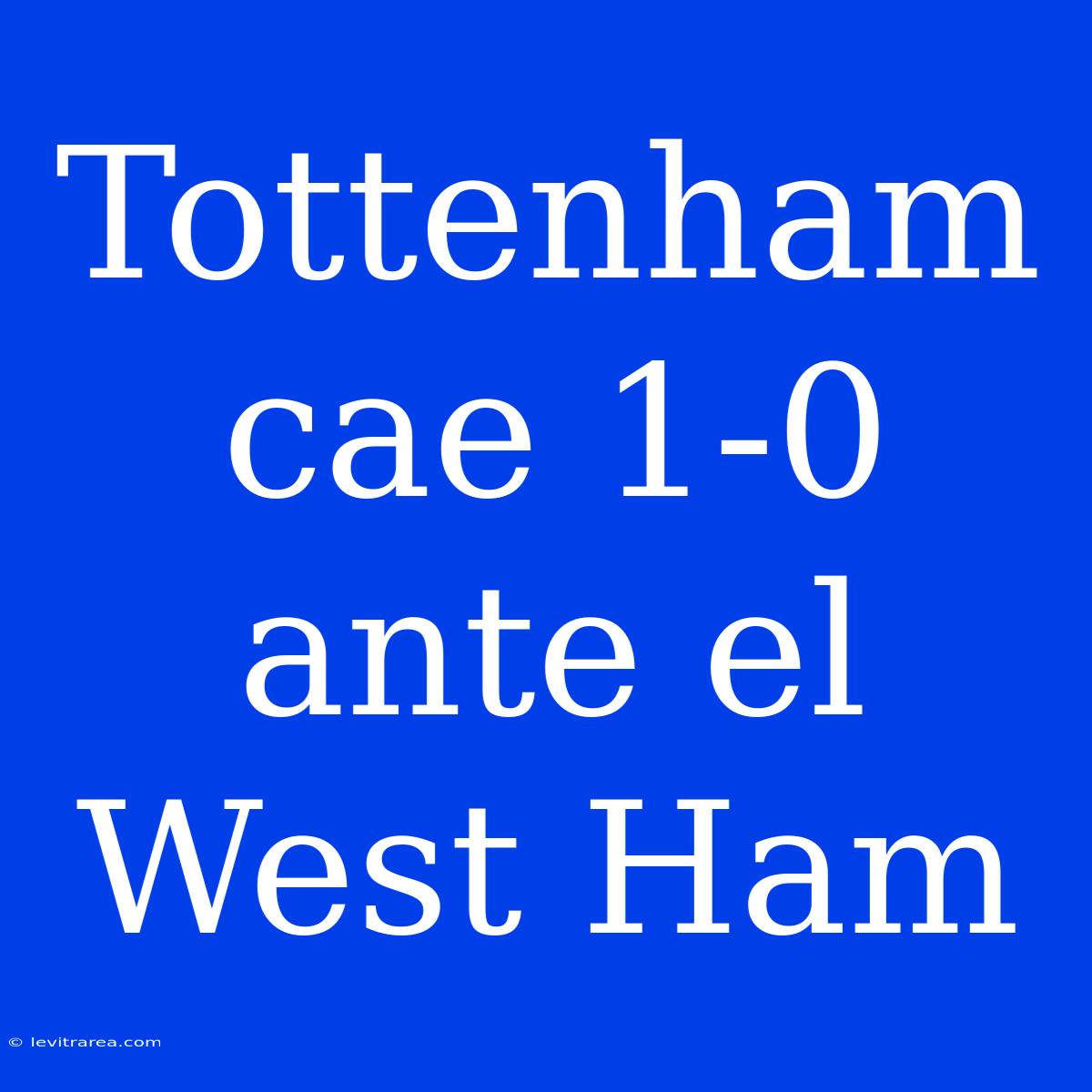 Tottenham Cae 1-0 Ante El West Ham