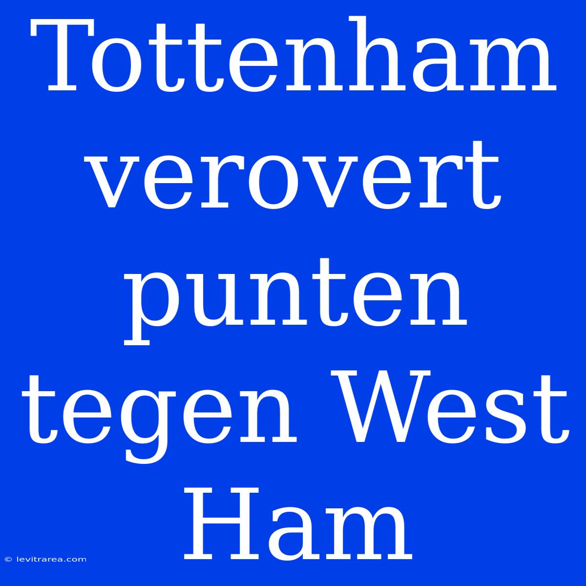 Tottenham Verovert Punten Tegen West Ham