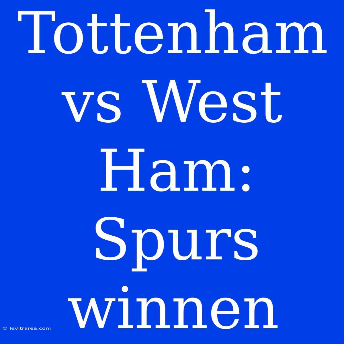 Tottenham Vs West Ham: Spurs Winnen