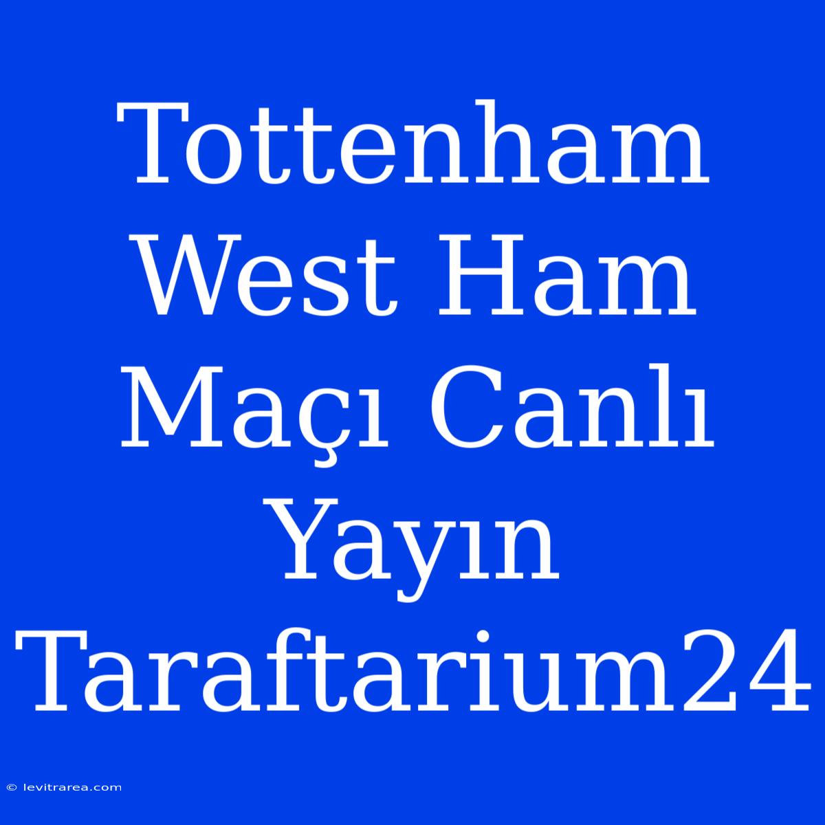 Tottenham West Ham Maçı Canlı Yayın Taraftarium24