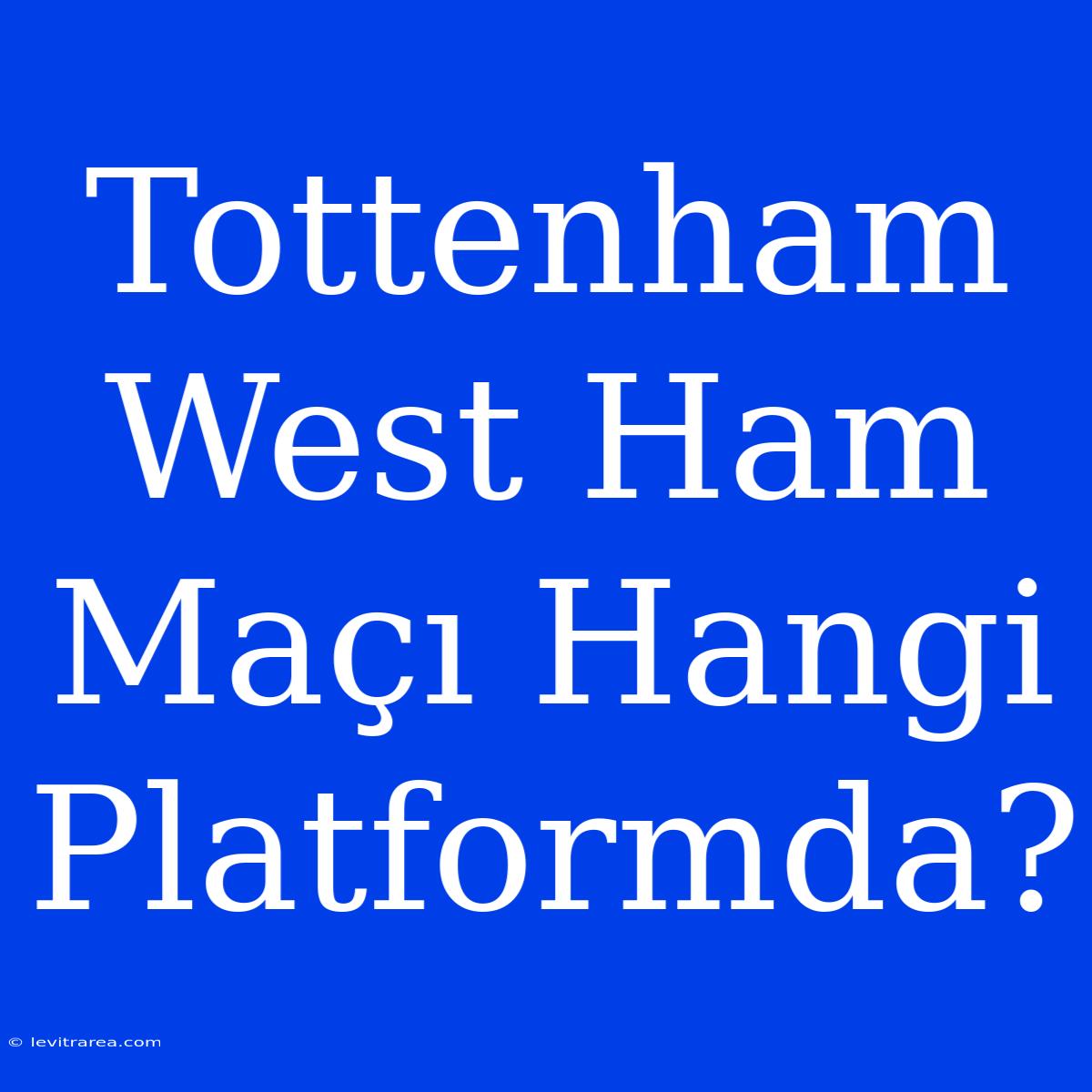 Tottenham West Ham Maçı Hangi Platformda?