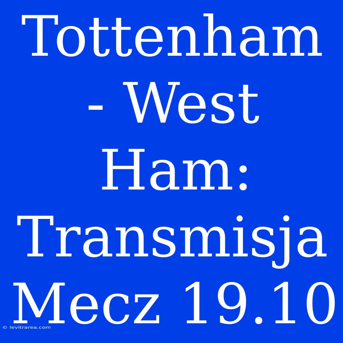 Tottenham - West Ham: Transmisja Mecz 19.10