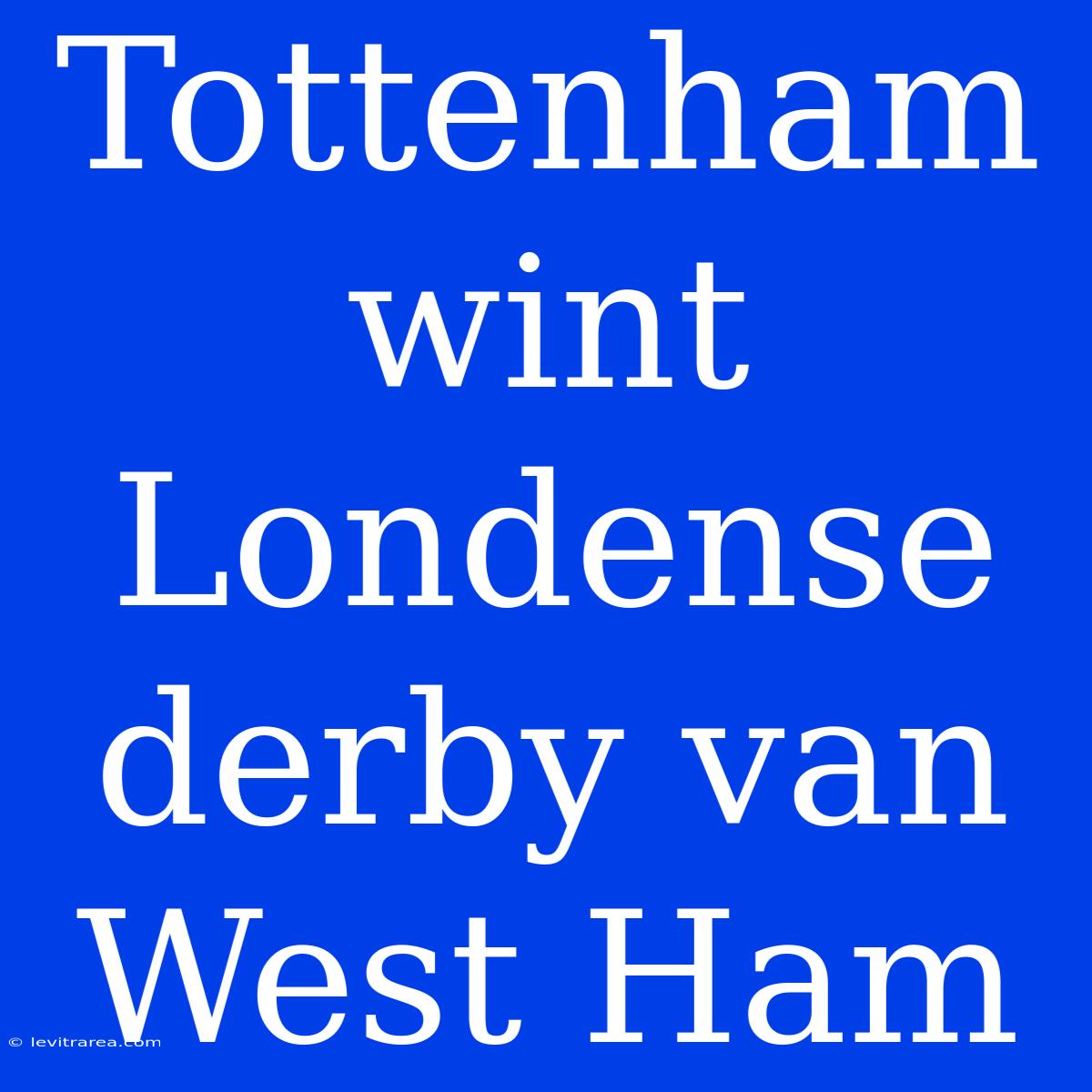 Tottenham Wint Londense Derby Van West Ham