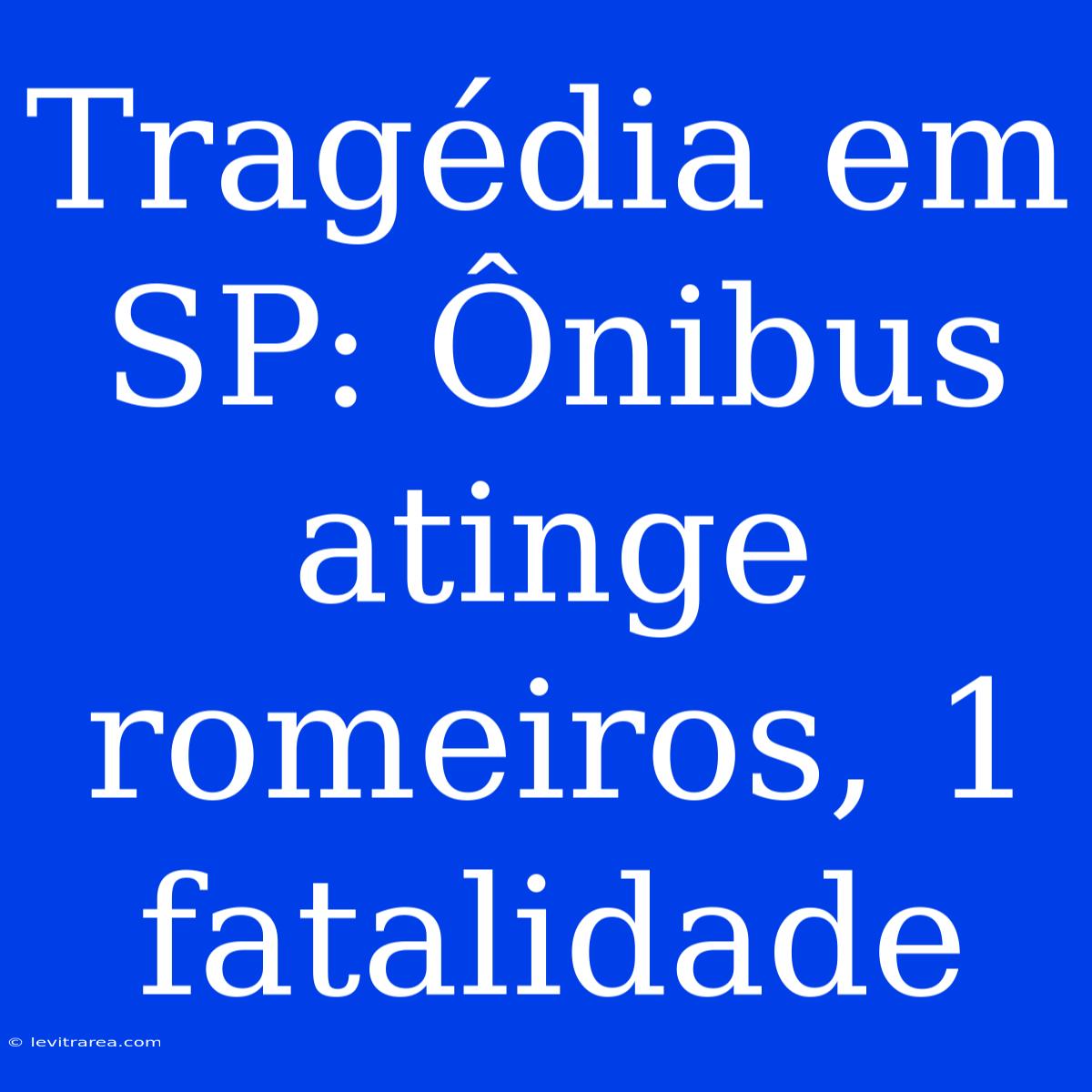 Tragédia Em SP: Ônibus Atinge Romeiros, 1 Fatalidade