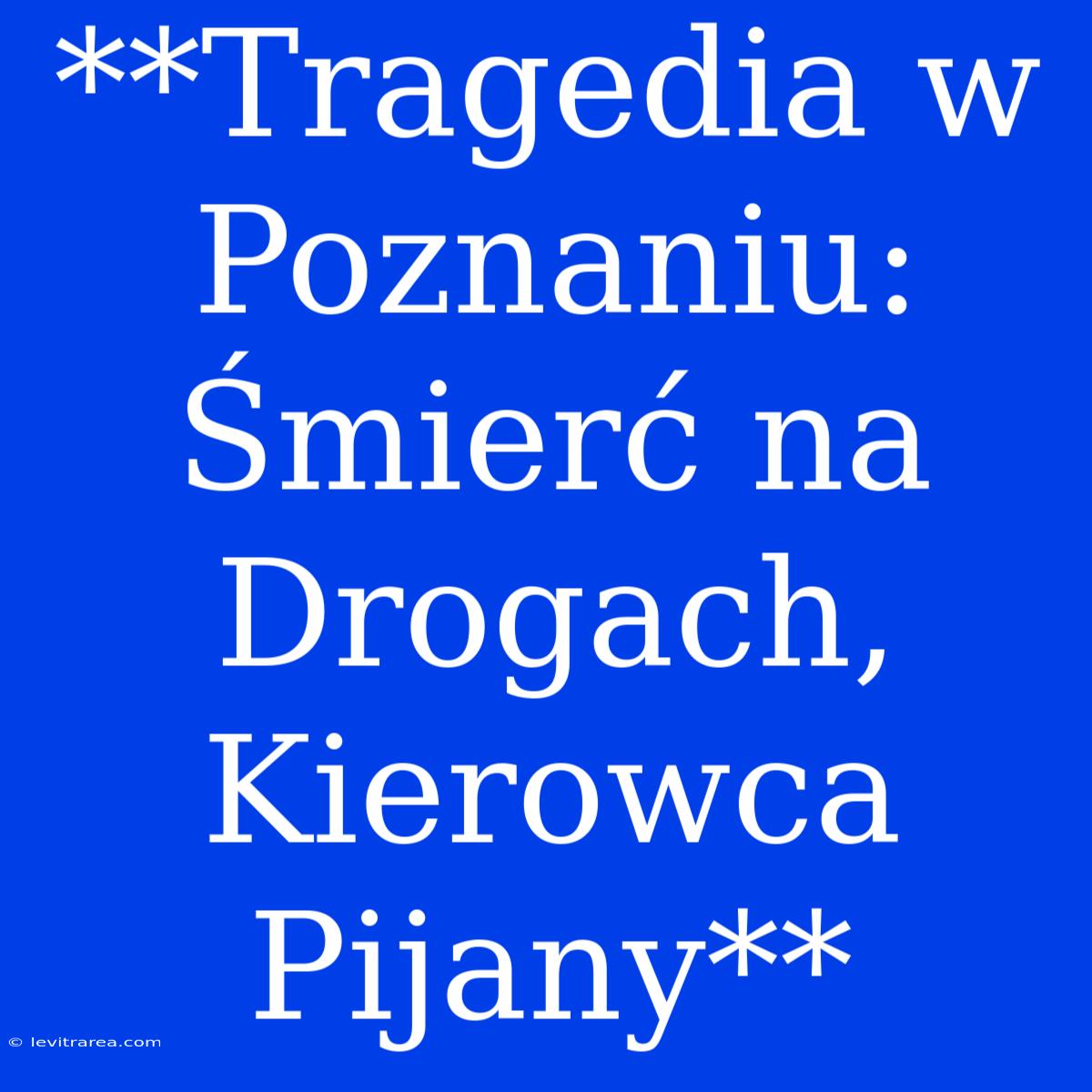 **Tragedia W Poznaniu: Śmierć Na Drogach, Kierowca Pijany**