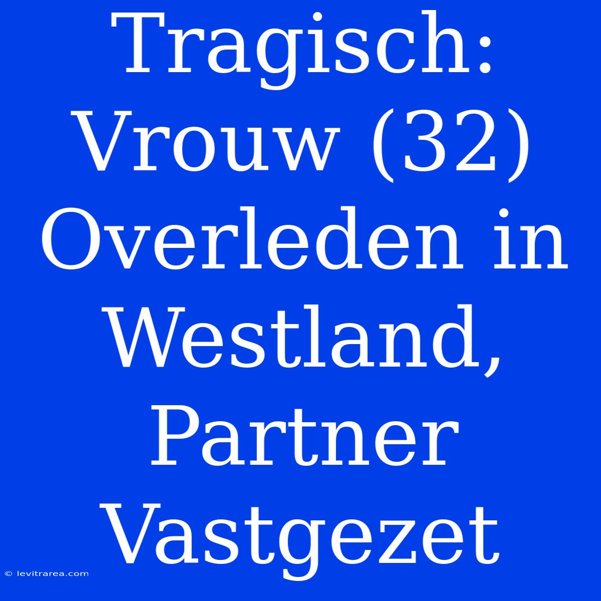 Tragisch: Vrouw (32) Overleden In Westland, Partner Vastgezet