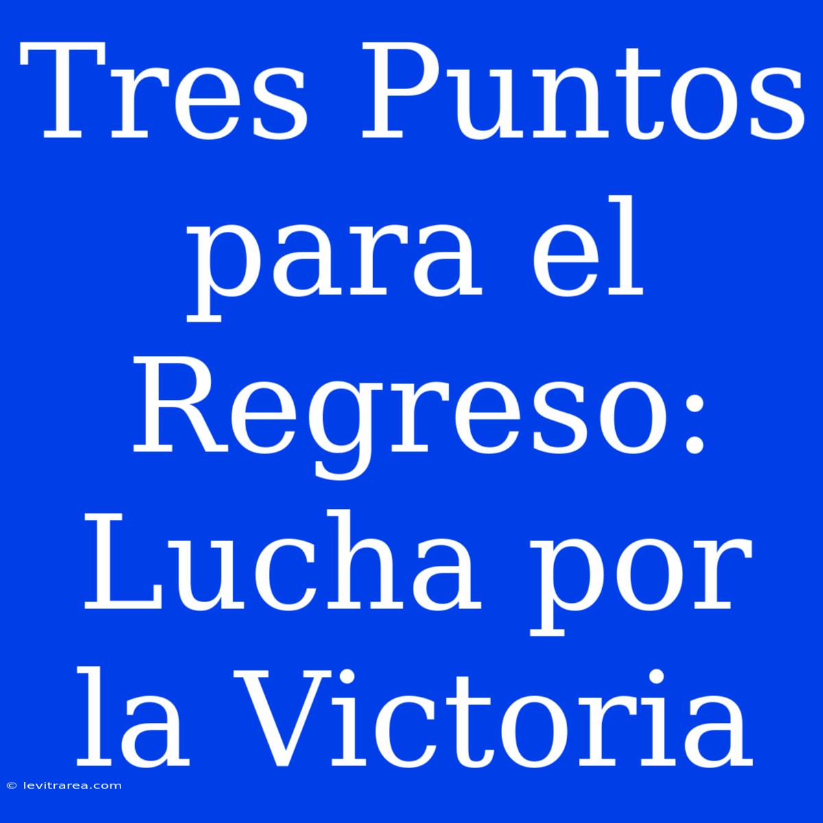 Tres Puntos Para El Regreso: Lucha Por La Victoria