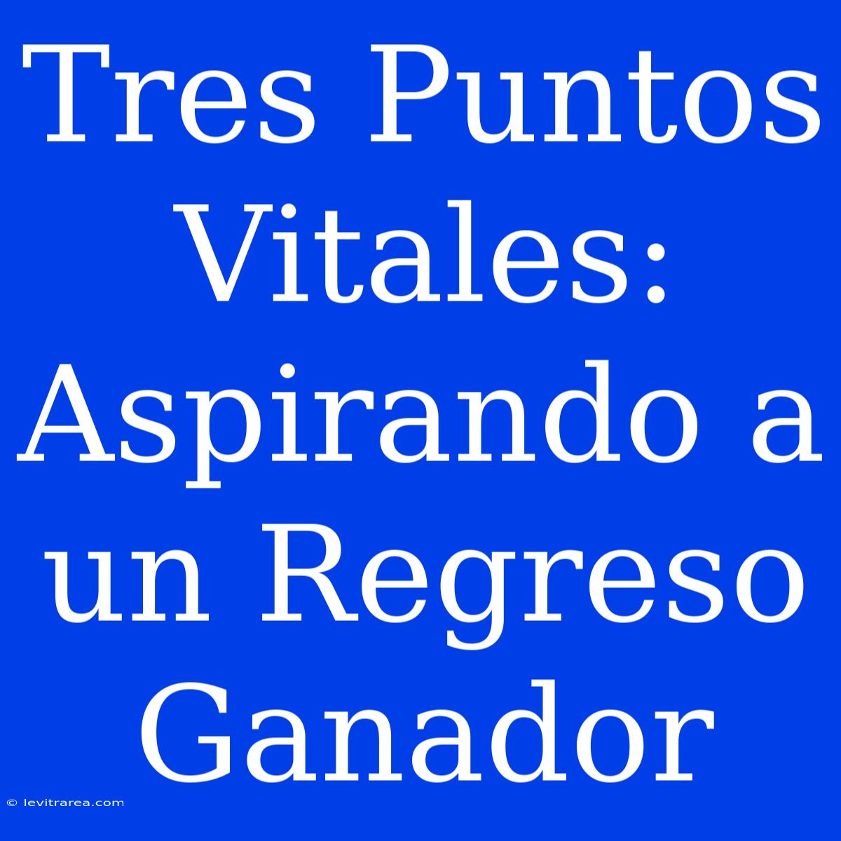 Tres Puntos Vitales: Aspirando A Un Regreso Ganador