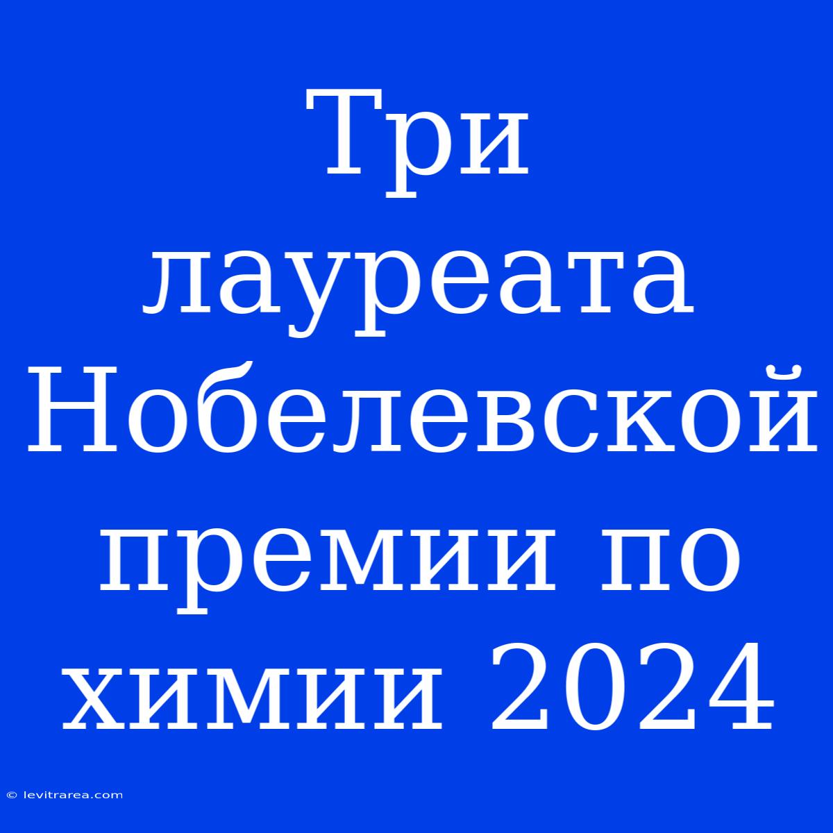 Три Лауреата Нобелевской Премии По Химии 2024