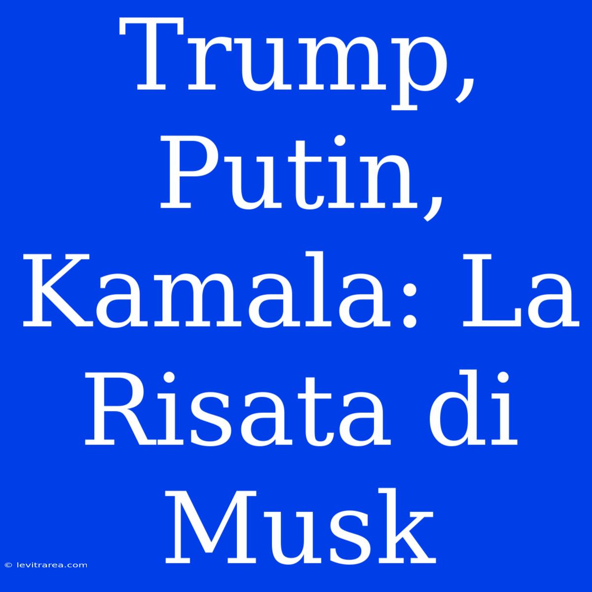 Trump, Putin, Kamala: La Risata Di Musk