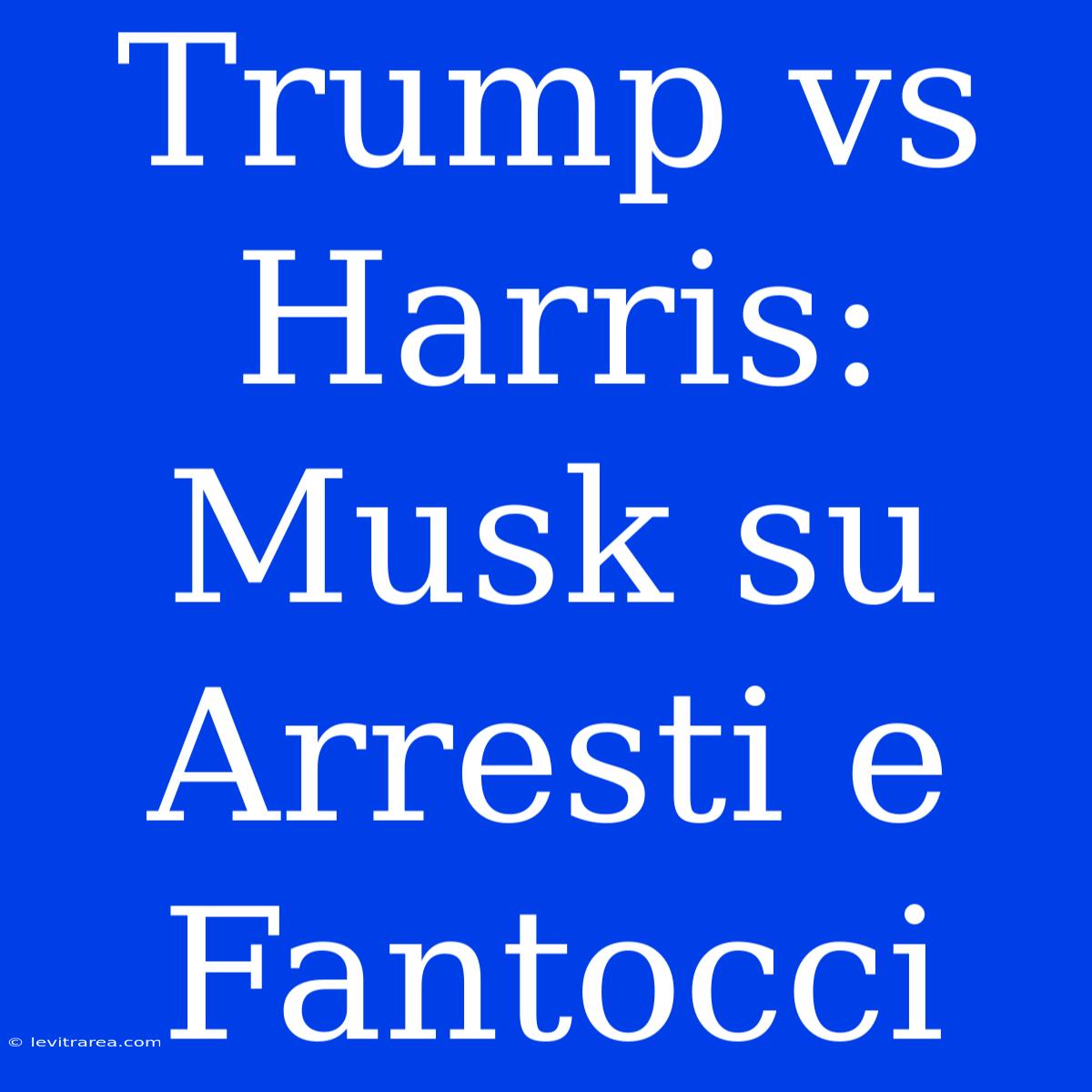 Trump Vs Harris: Musk Su Arresti E Fantocci