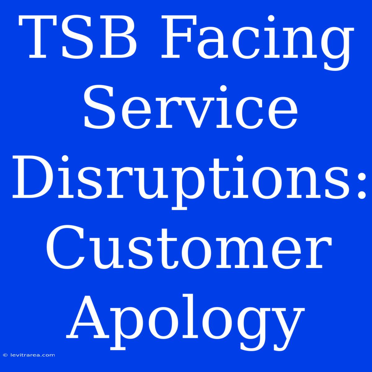 TSB Facing Service Disruptions: Customer Apology