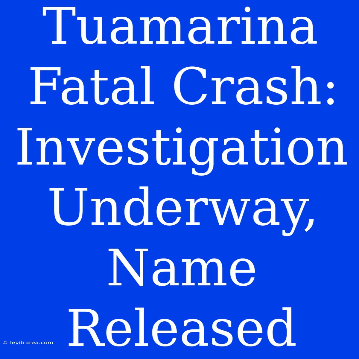 Tuamarina Fatal Crash: Investigation Underway, Name Released