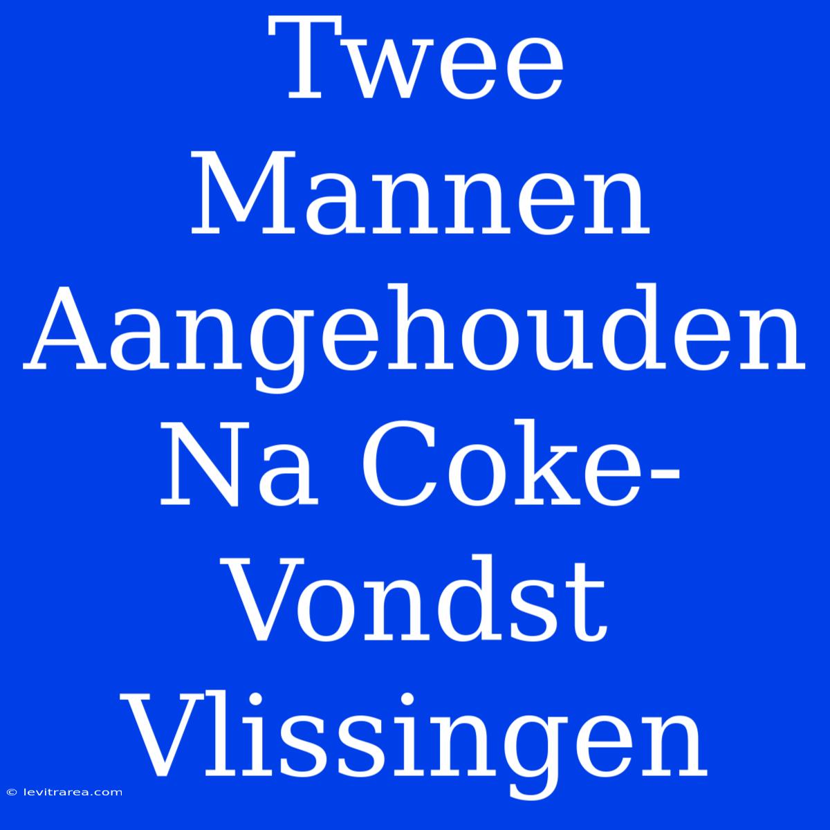 Twee Mannen Aangehouden Na Coke-Vondst Vlissingen