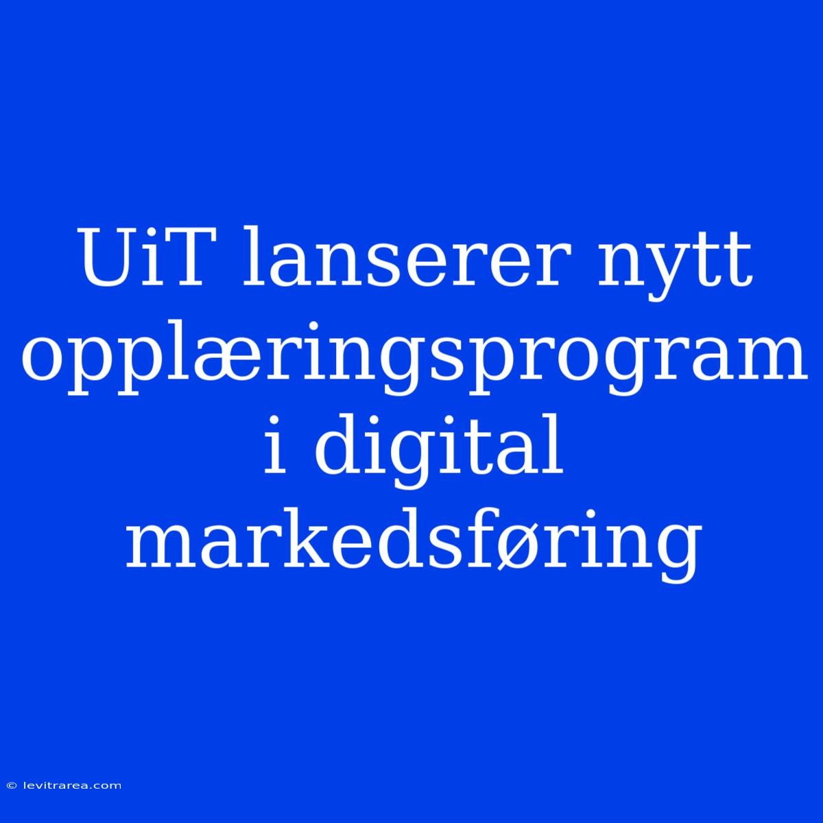 UiT Lanserer Nytt Opplæringsprogram I Digital Markedsføring