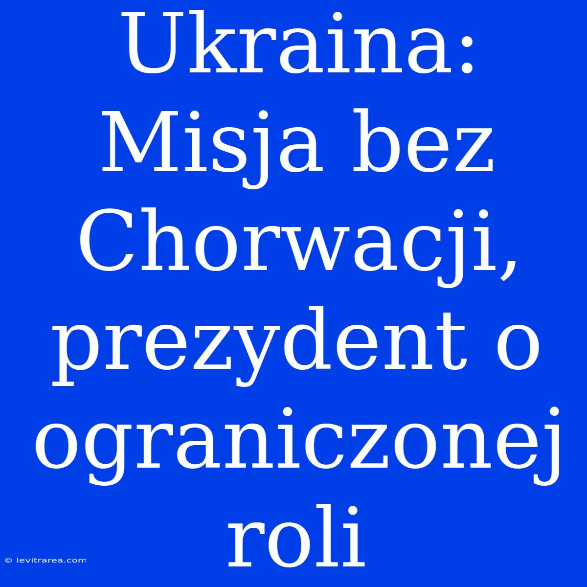 Ukraina: Misja Bez Chorwacji, Prezydent O Ograniczonej Roli